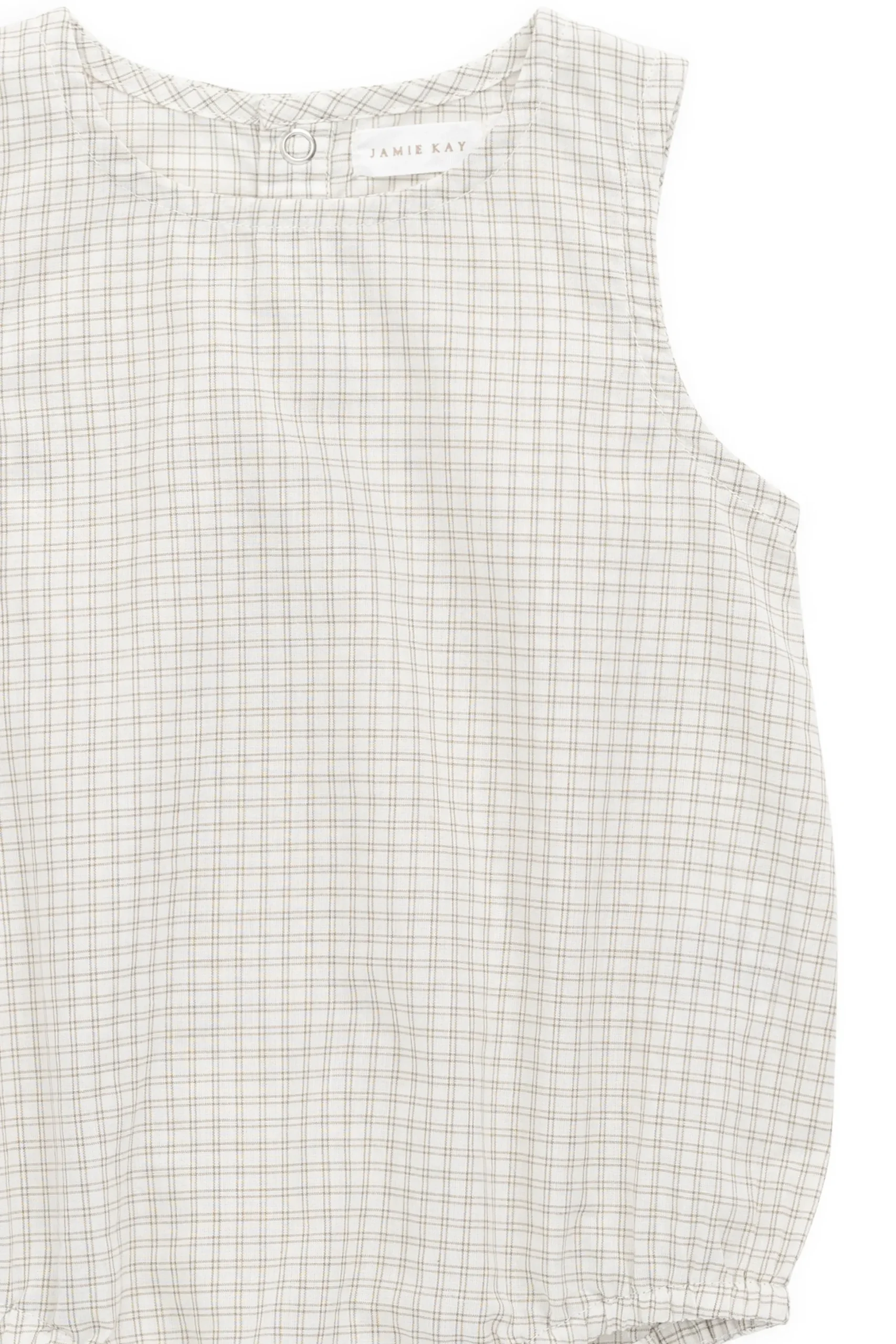 Organic Cotton Bentley Playsuit-Double Windowpane Check Pecan