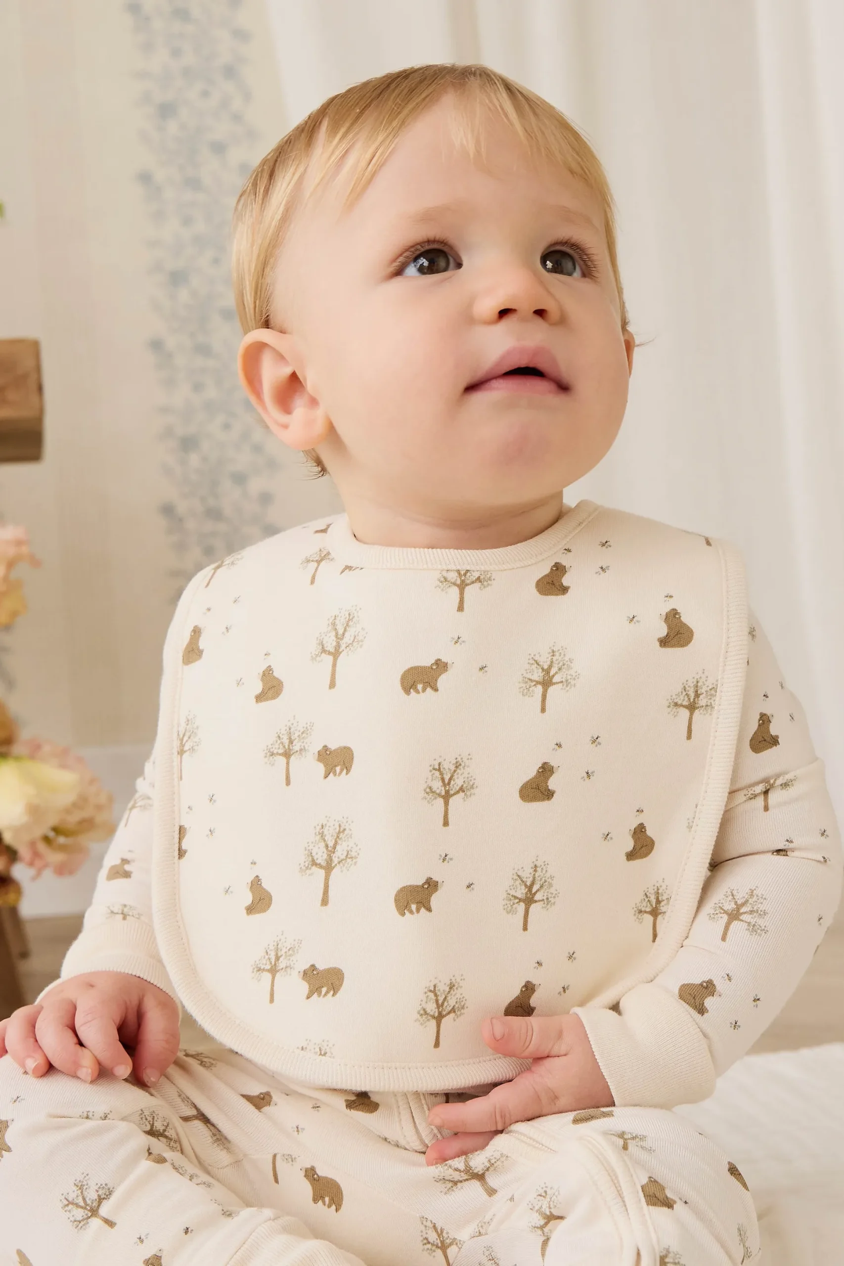 Organic Cotton Bib - Honey Bear Cloud