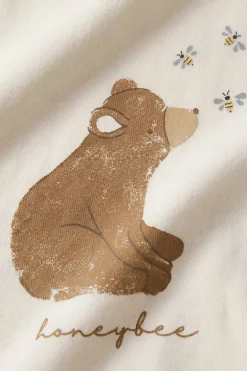 Organic Cotton Bjorn Tee - Cloud Honeybee Bear