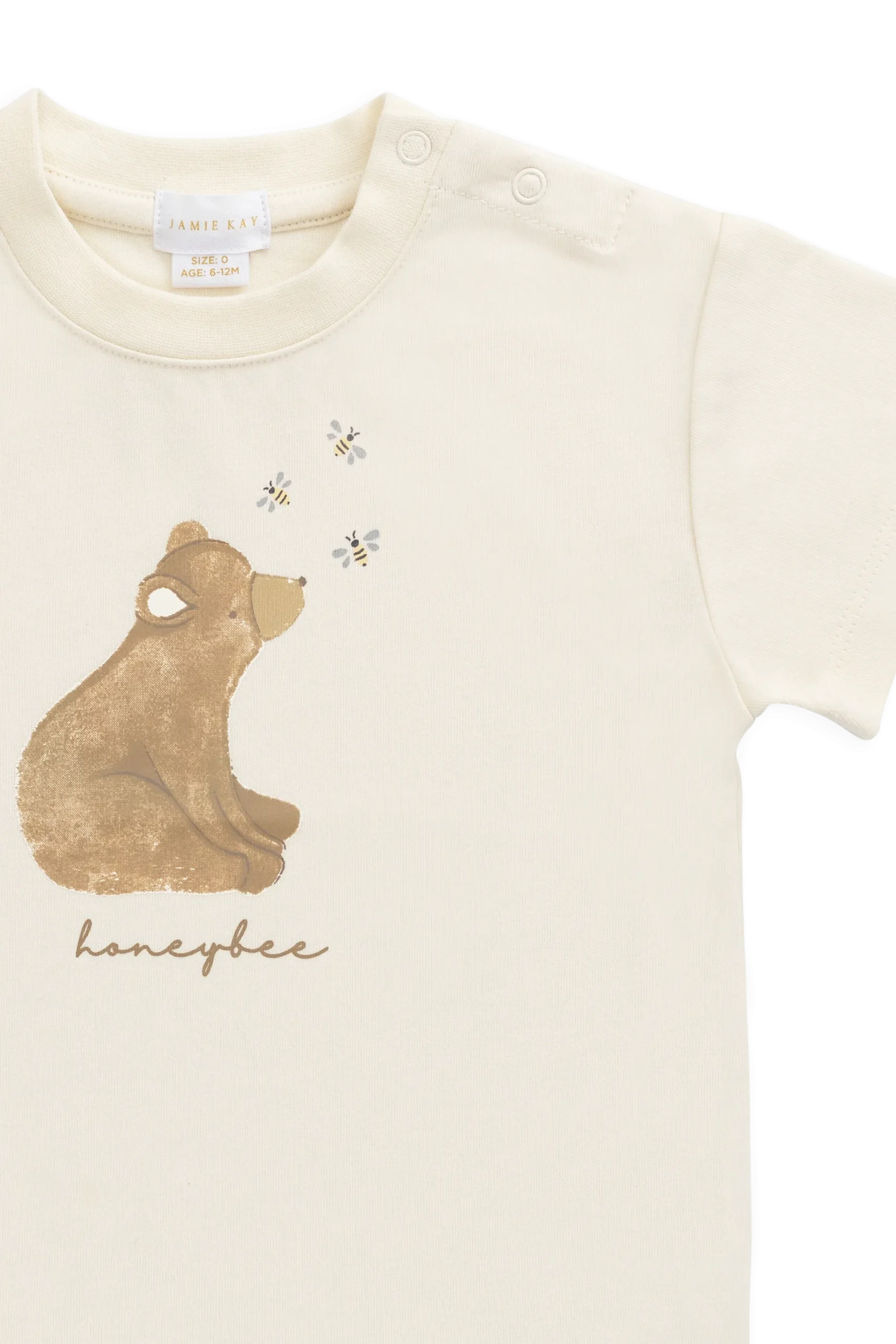 Organic Cotton Bjorn Tee - Cloud Honeybee Bear