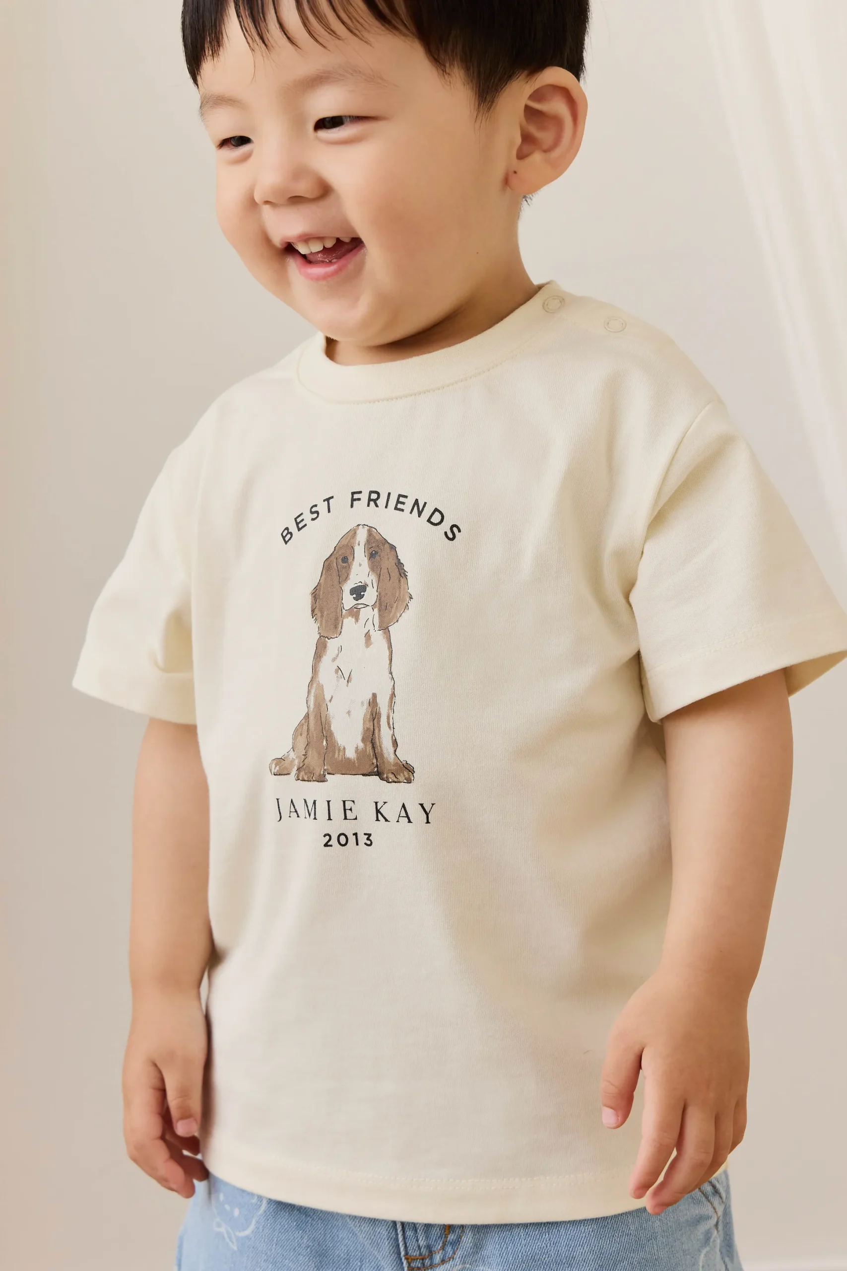 Organic Cotton Bjorn Tee - Parchment Best Friends