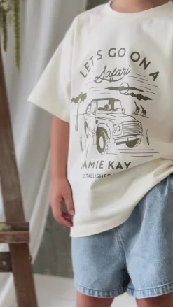 Organic Cotton Bjorn Tee - Parchment Safari Truck