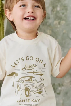 Organic Cotton Bjorn Tee - Parchment Safari Truck