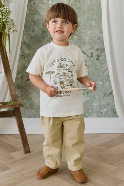 Organic Cotton Bjorn Tee - Parchment Safari Truck