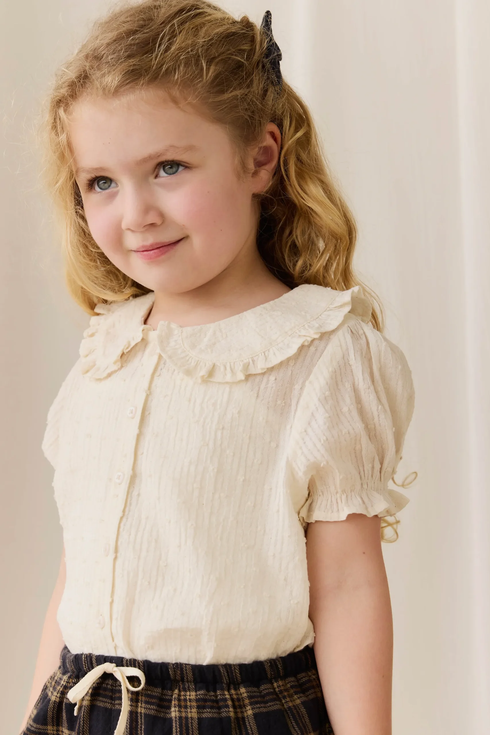 Organic Cotton Bowie Blouse-Parchment