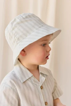 Organic Cotton Bucket Hat - Variegated Stripe Shoreline
