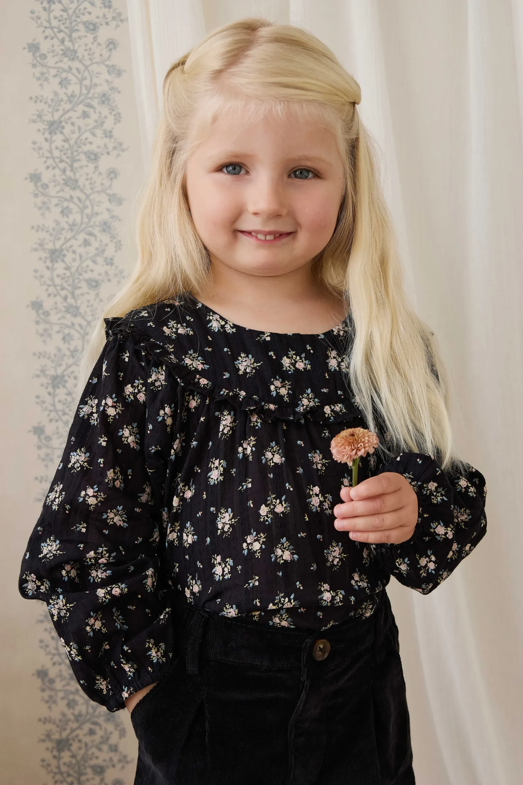 Organic Cotton Caroline Blouse - Cassie Caviar
