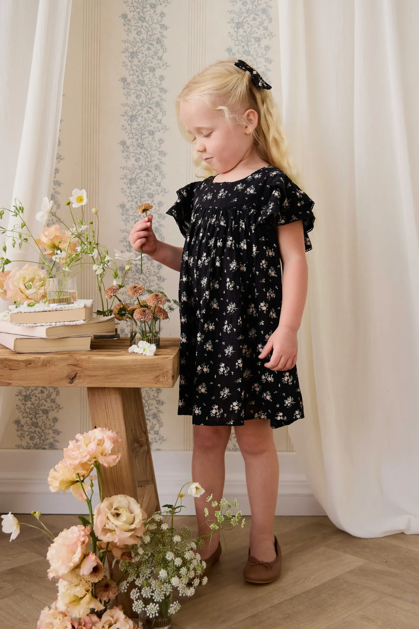 Organic Cotton Caroline Dress - Cassie Caviar