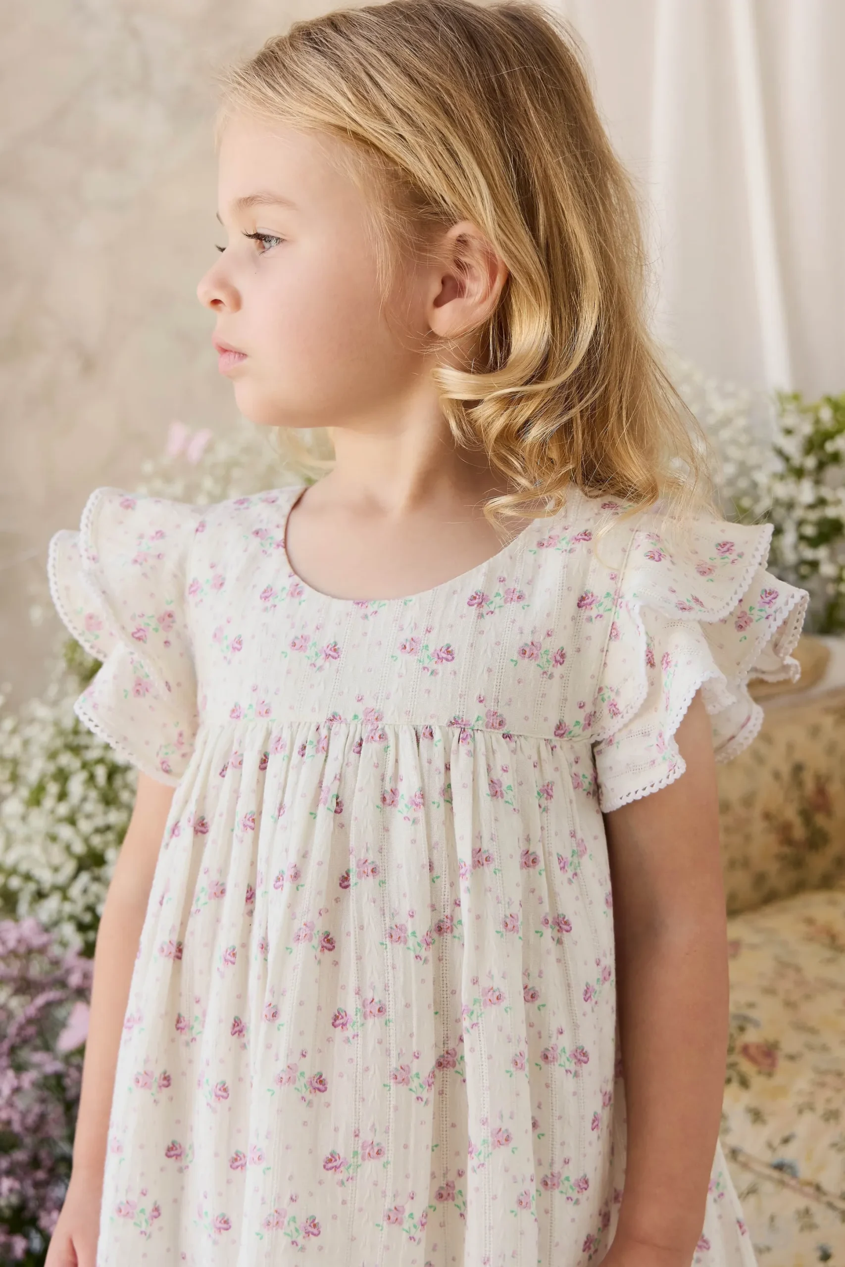 Organic Cotton Caroline Dress - Molly Lilac