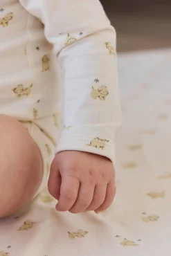 Organic Cotton Cassius Long Sleeve Bodysuit - Playful Honey
