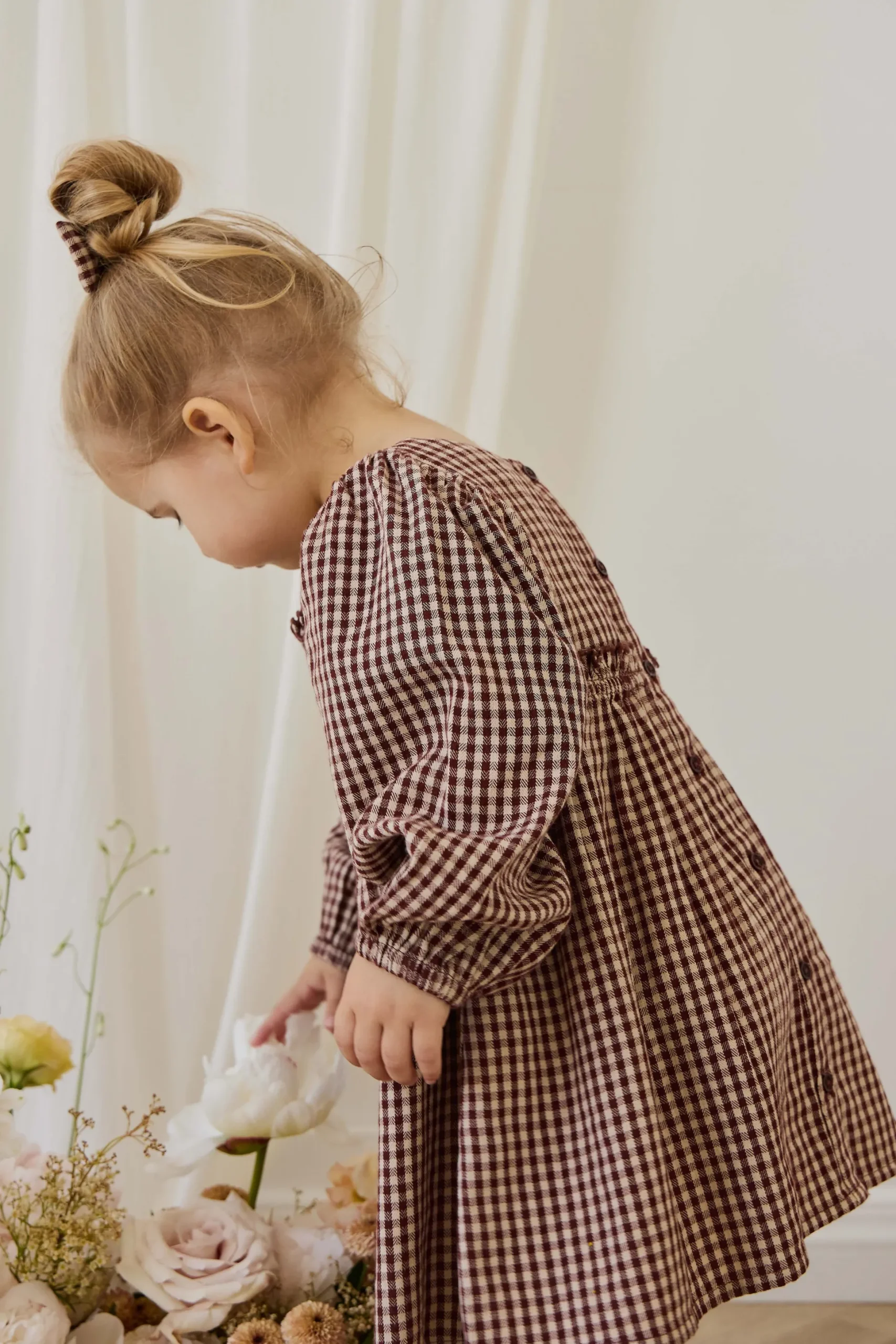 Organic Cotton Cecile Dress - Cinnamon Gingham