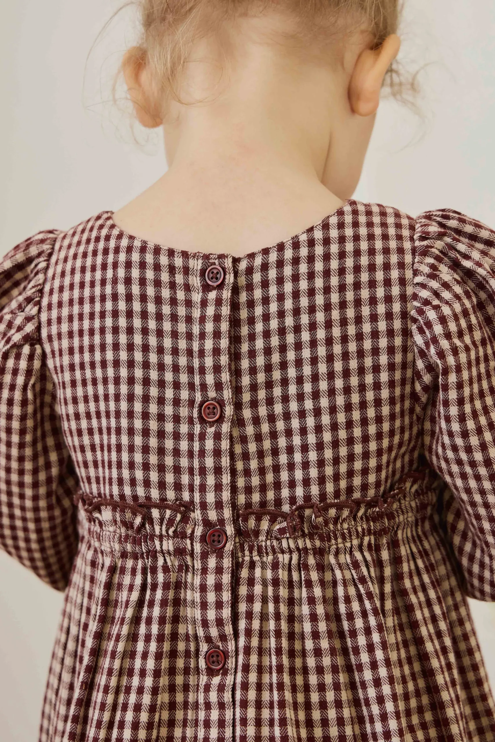 Organic Cotton Cecile Dress - Cinnamon Gingham