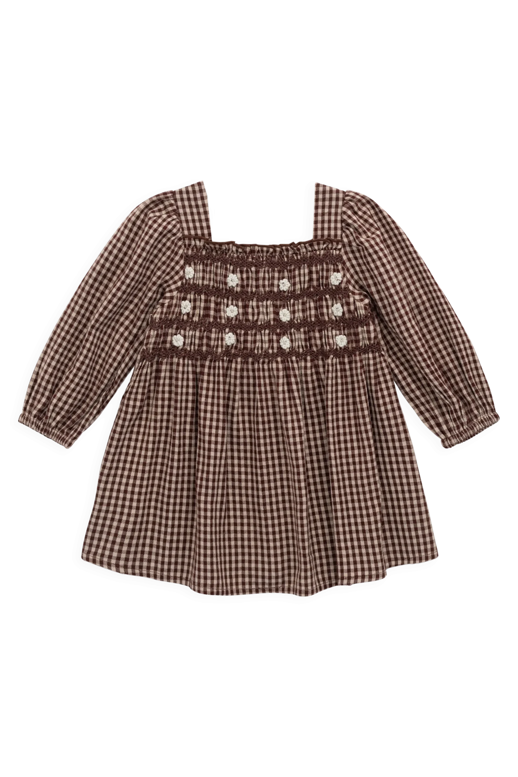 Organic Cotton Cecile Dress - Cinnamon Gingham