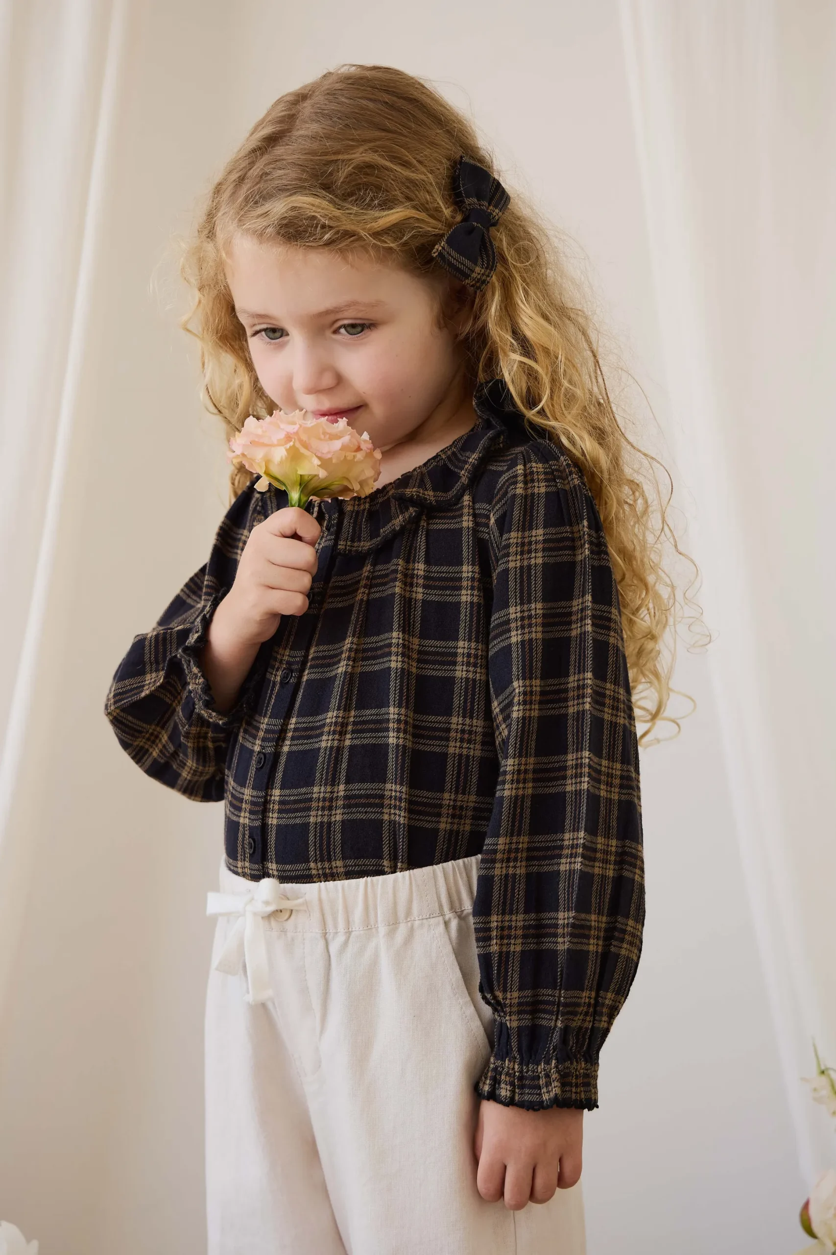 Organic Cotton Cecile Top - Woodland Check