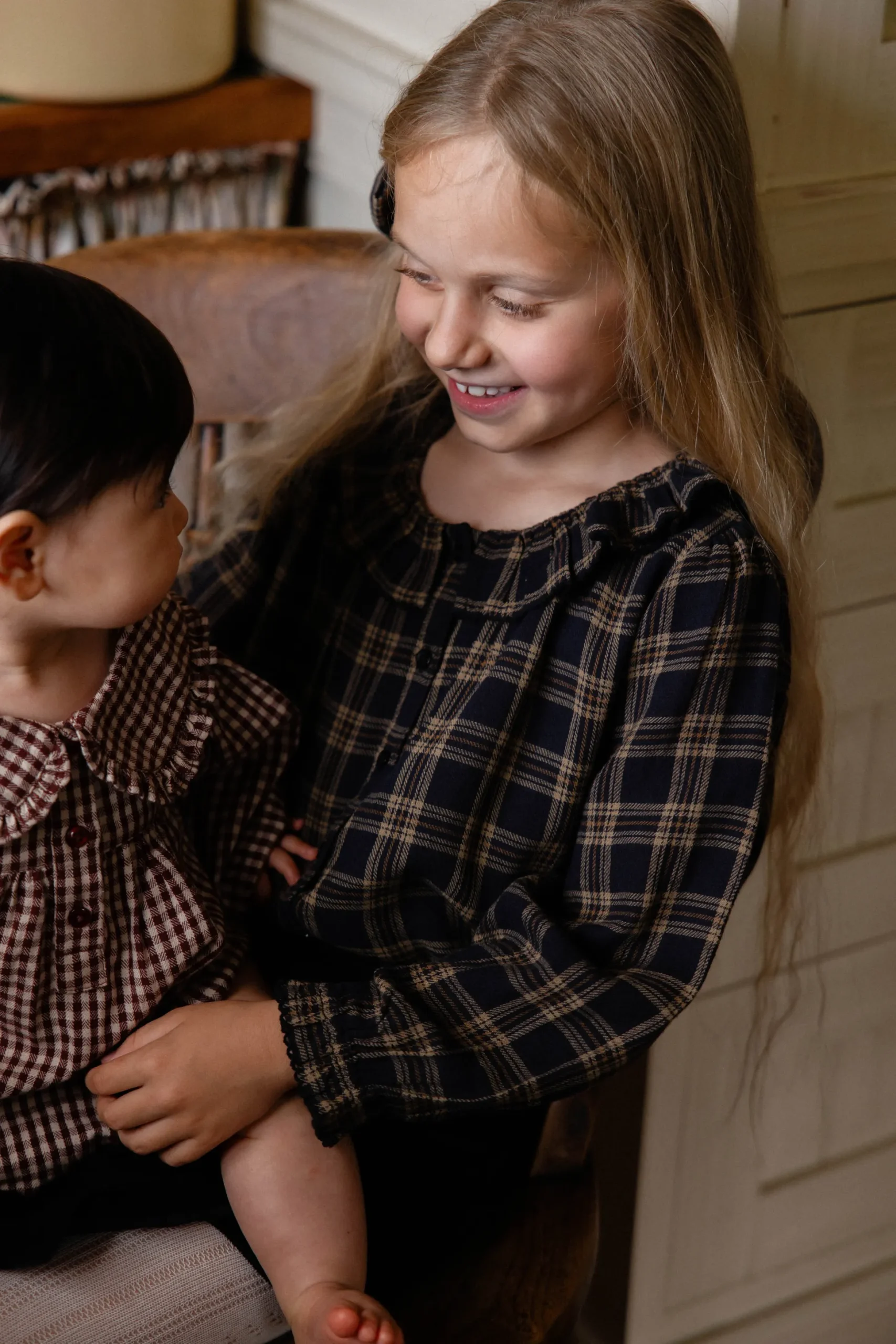 Organic Cotton Cecile Top - Woodland Check