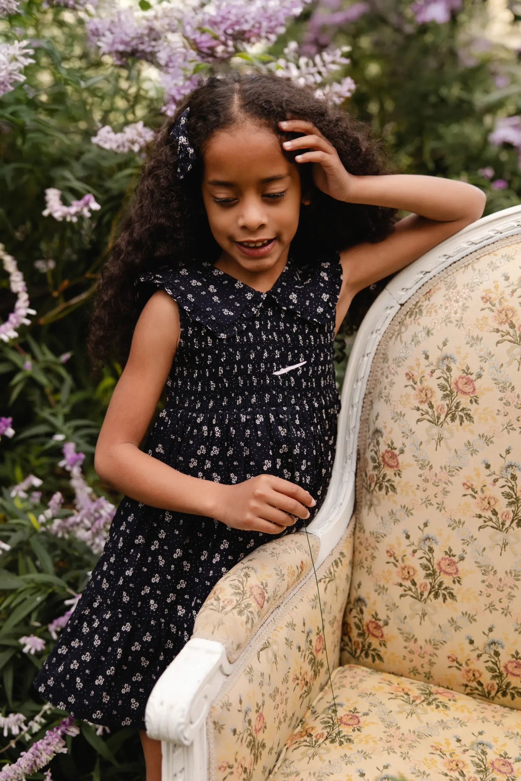 Organic Cotton Christabel Dress - Maisie Navy