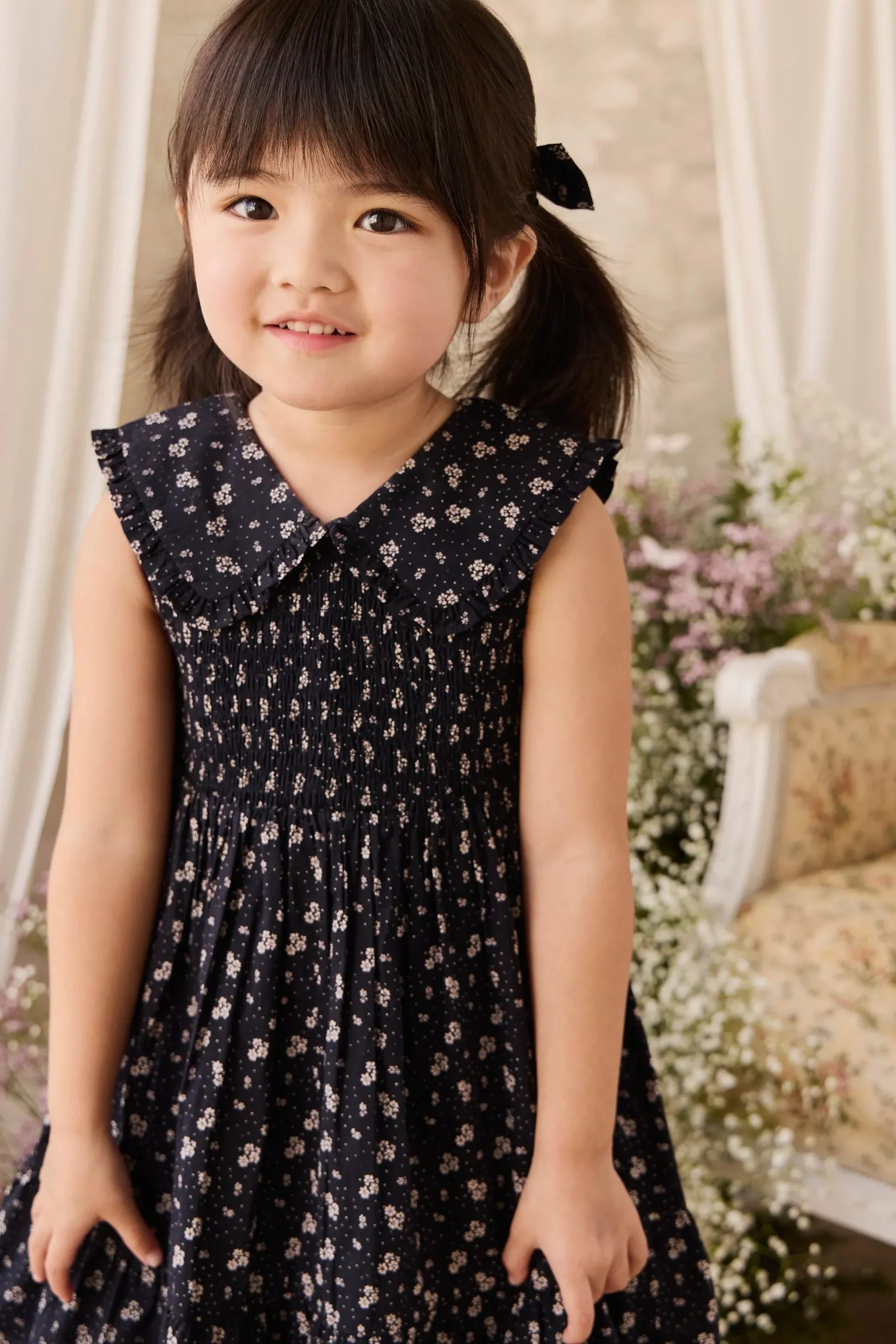 Organic Cotton Christabel Dress - Maisie Navy