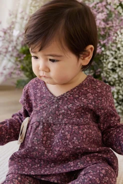 Organic Cotton Clemence Wrap Top - Fig Floral