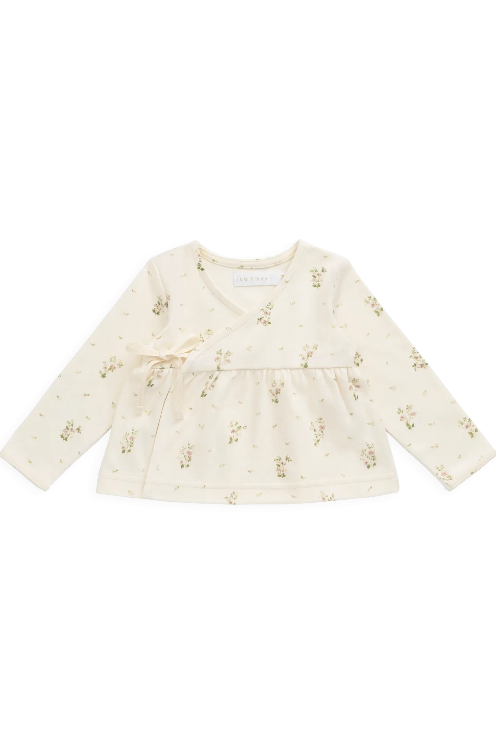 Organic Cotton Clemence Wrap Top - Josepha Egret Small