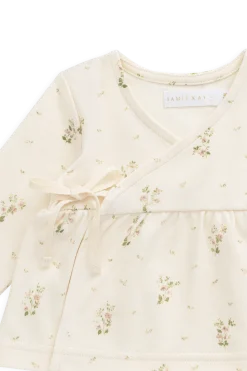 Organic Cotton Clemence Wrap Top - Josepha Egret Small
