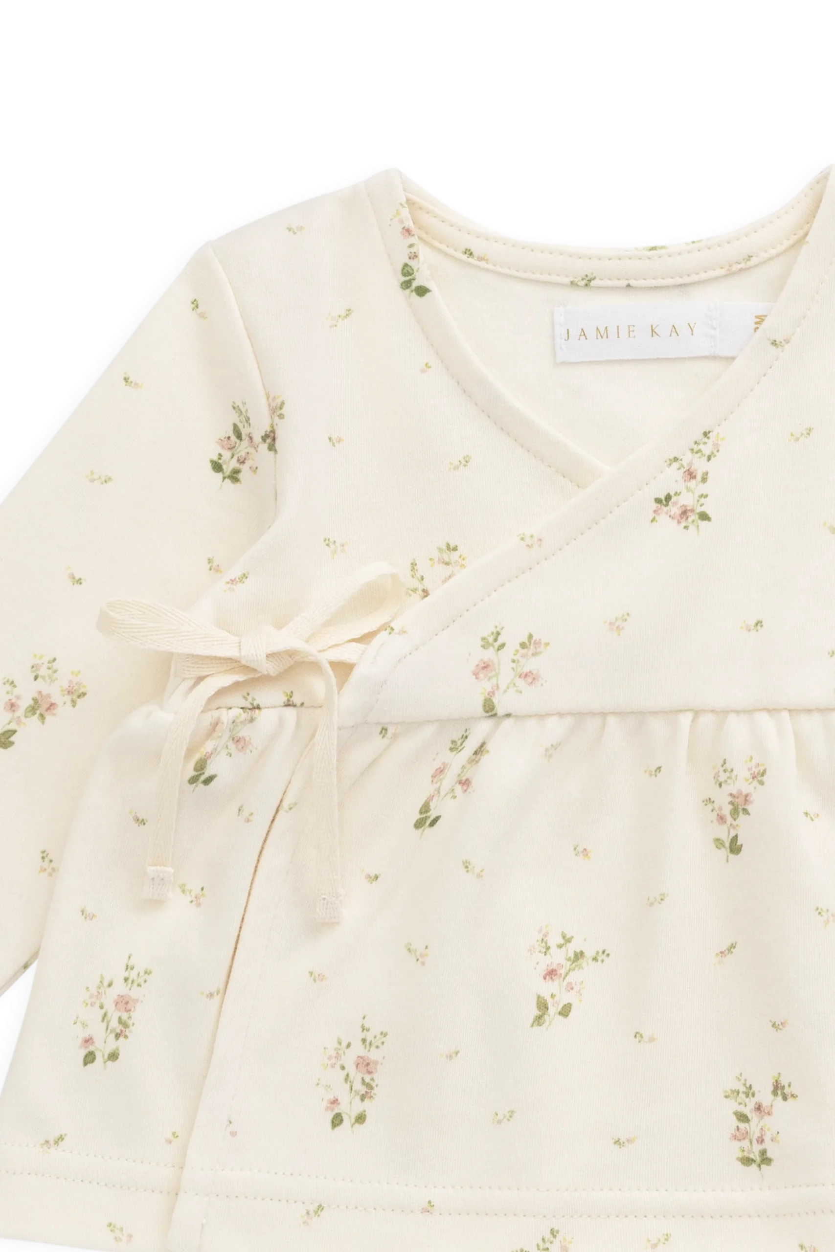 Organic Cotton Clemence Wrap Top - Josepha Egret Small
