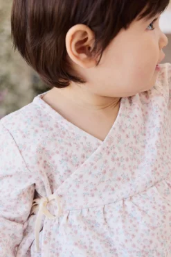 Organic Cotton Clemence Wrap Top - Posy Milk