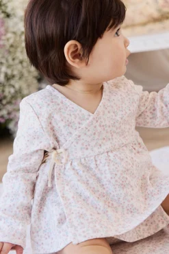 Organic Cotton Clemence Wrap Top - Posy Milk