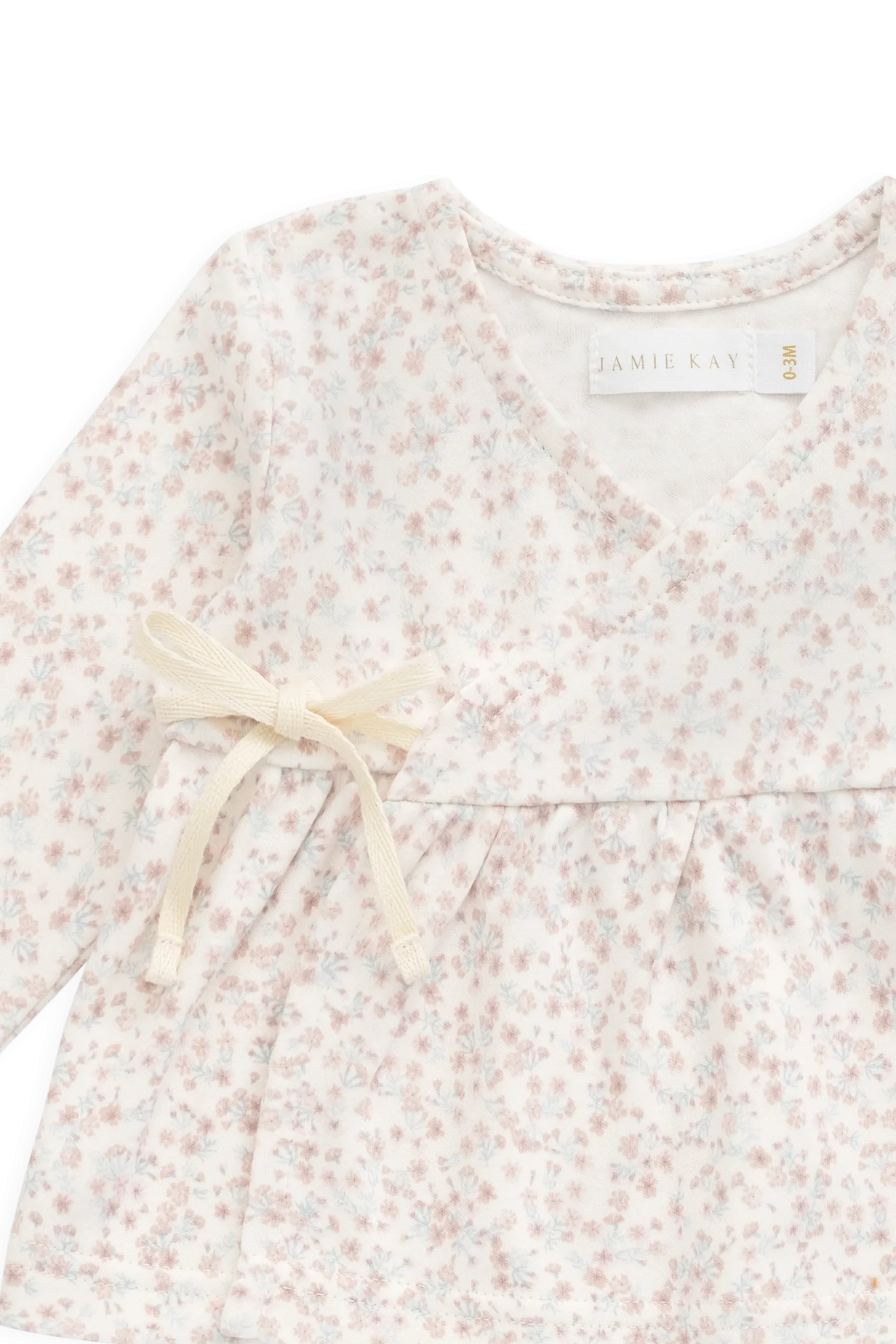Organic Cotton Clemence Wrap Top - Posy Milk