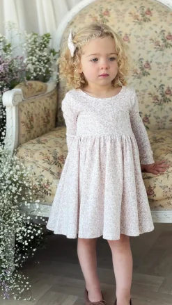 Organic Cotton Dahlia Dress - Posy Milk