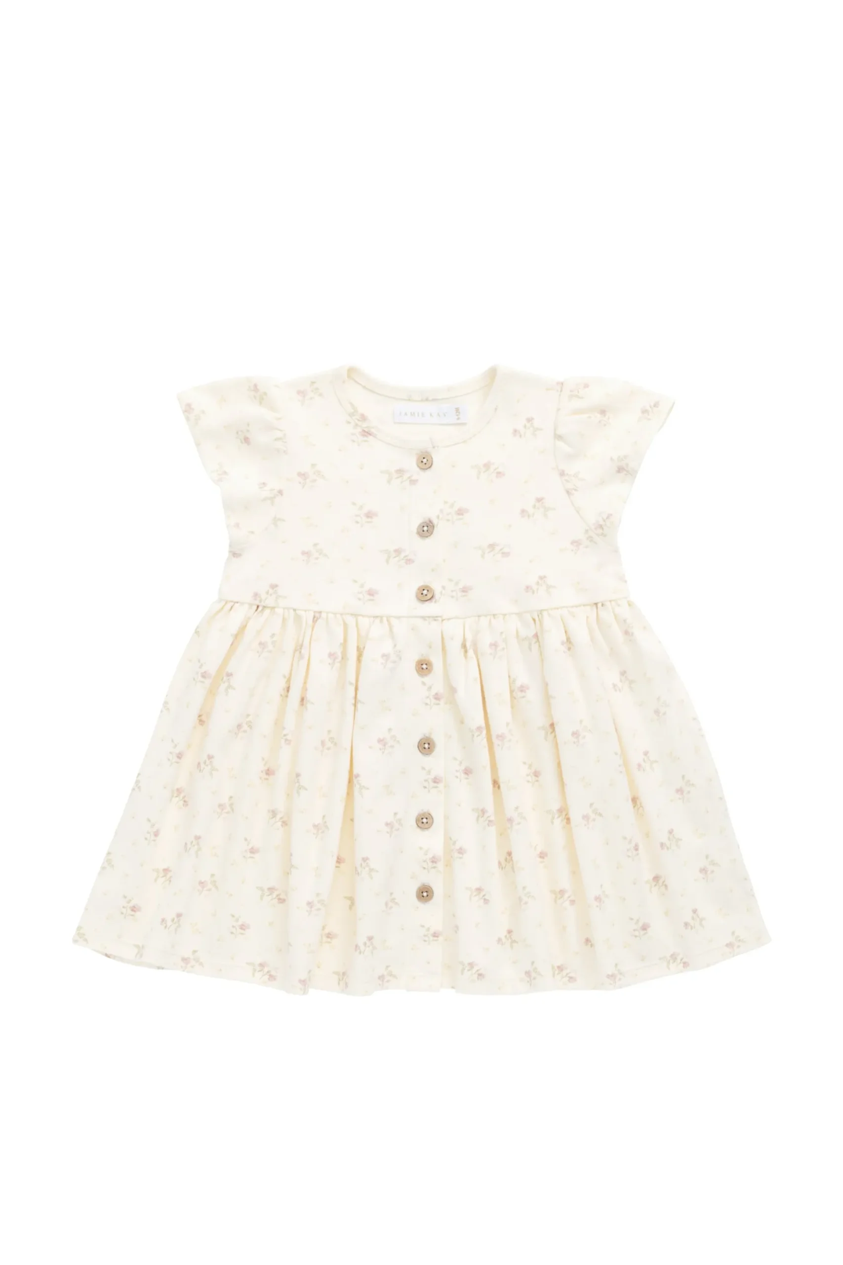 Organic Cotton Dahlia Dress - Thelma Parchment