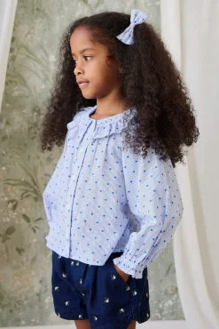 Organic Cotton Desiree Bow - Mon Amour Stripe Indigo