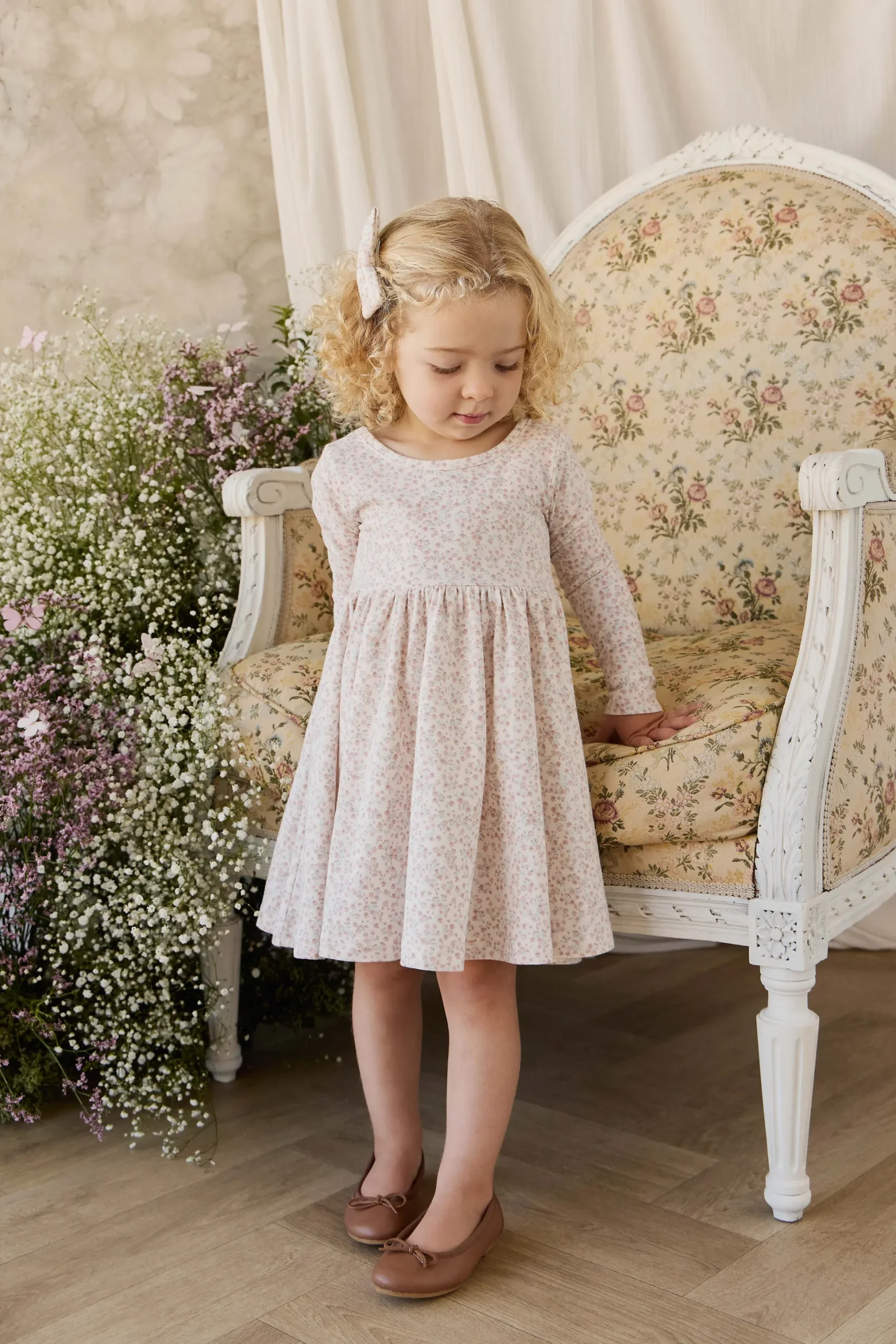 Organic Cotton Desiree Bow - Posy Milk