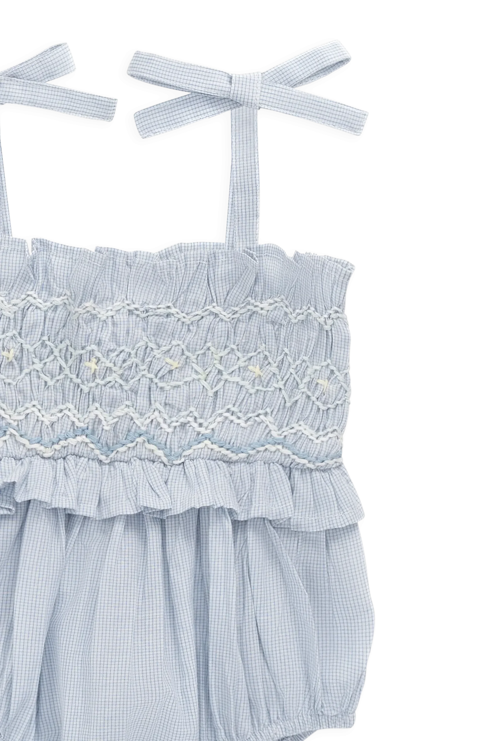 Organic Cotton Desiree Playsuit - Petite Check