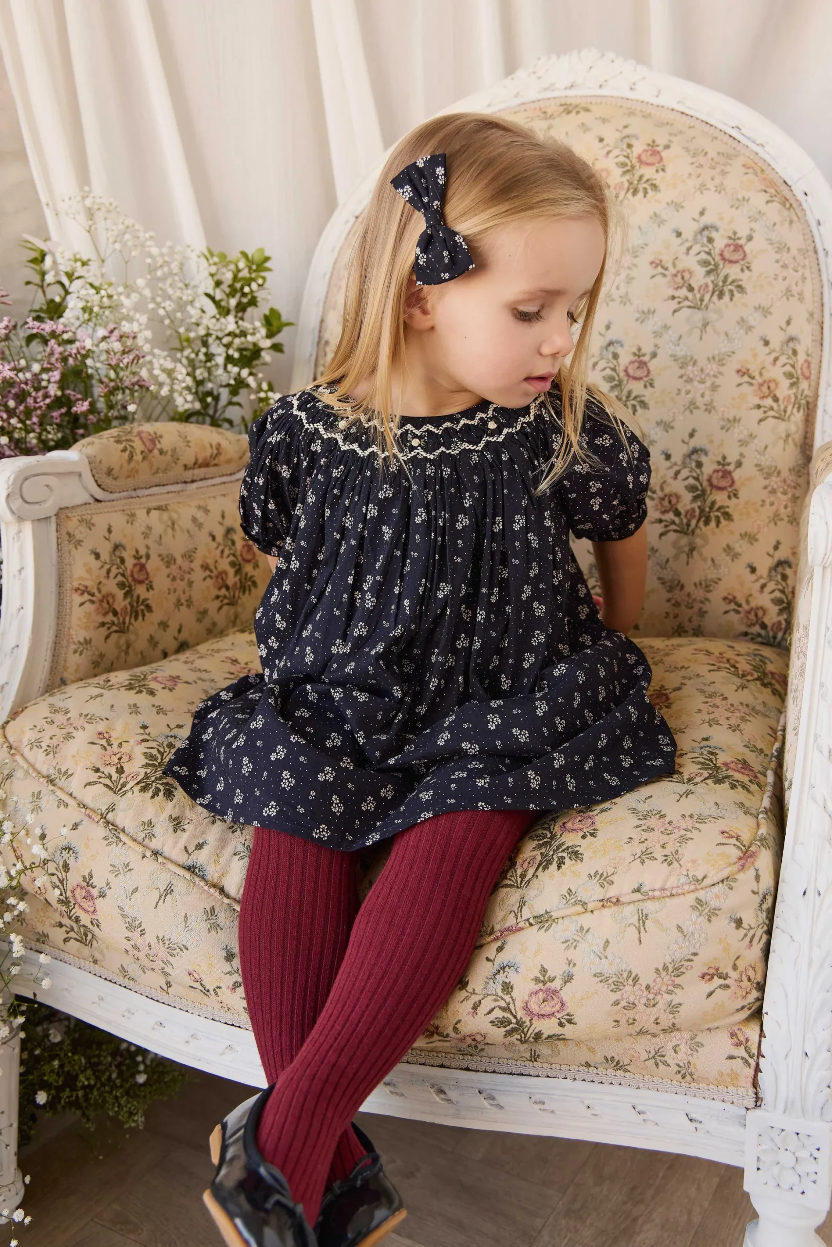 Organic Cotton Dominique Dress - Maisie Navy