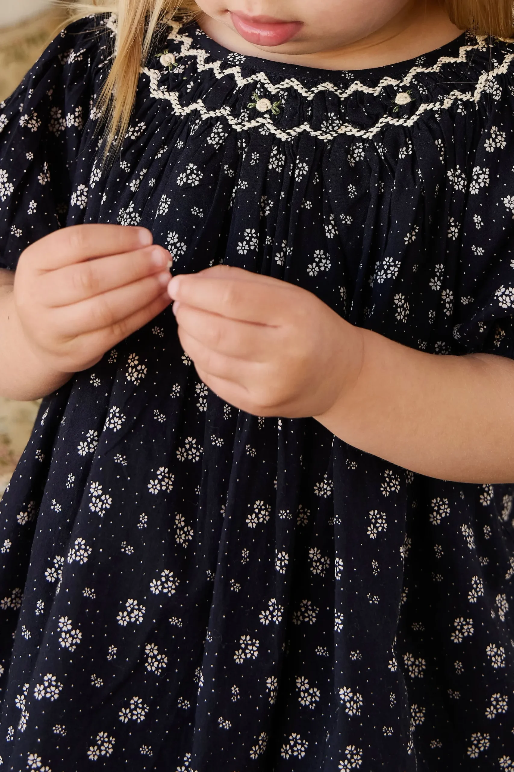 Organic Cotton Dominique Dress - Maisie Navy