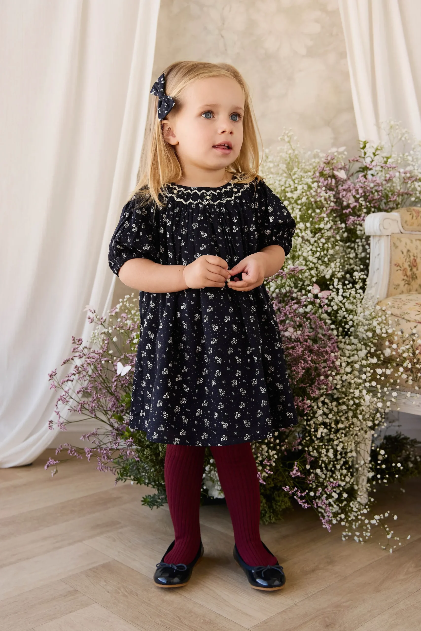 Organic Cotton Dominique Dress - Maisie Navy
