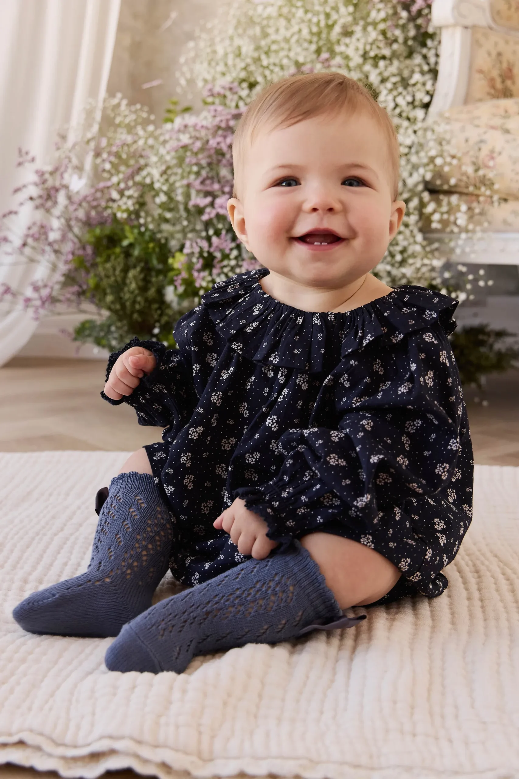 Organic Cotton Dominique Top - Maisie Navy