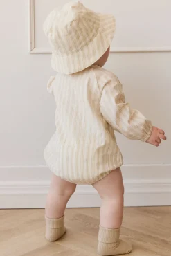 Organic Cotton Ellis Playsuit - Variegated Stripe Foam