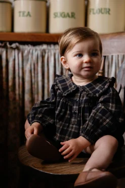 Organic Cotton Elowen Playsuit - Woodland Check