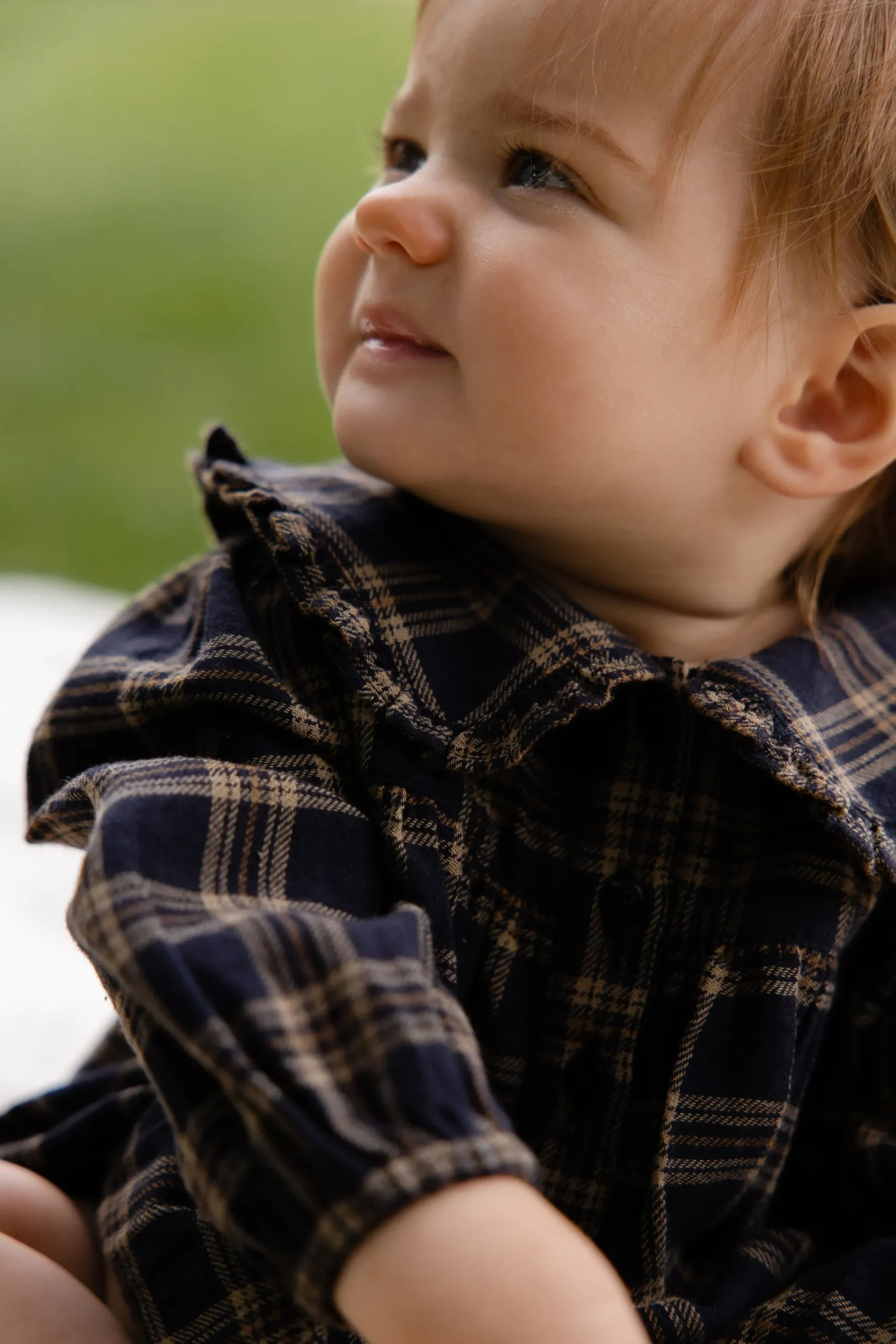 Organic Cotton Elowen Playsuit - Woodland Check