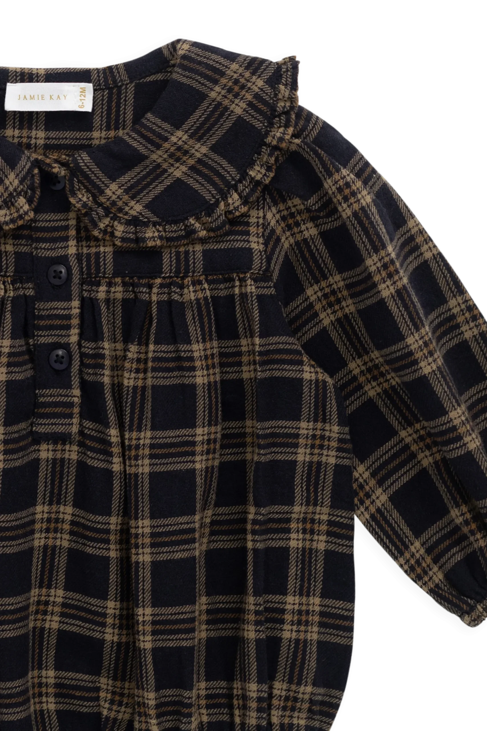 Organic Cotton Elowen Playsuit - Woodland Check