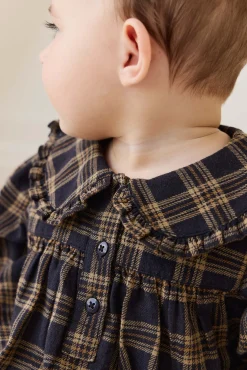 Organic Cotton Elowen Playsuit - Woodland Check