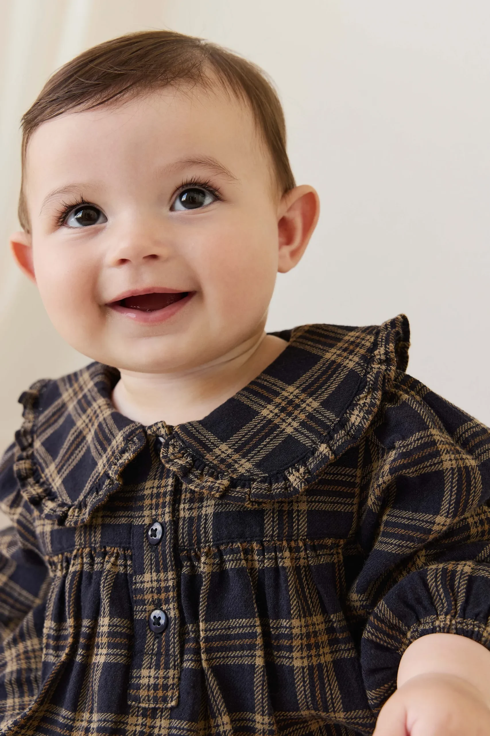 Organic Cotton Elowen Playsuit - Woodland Check