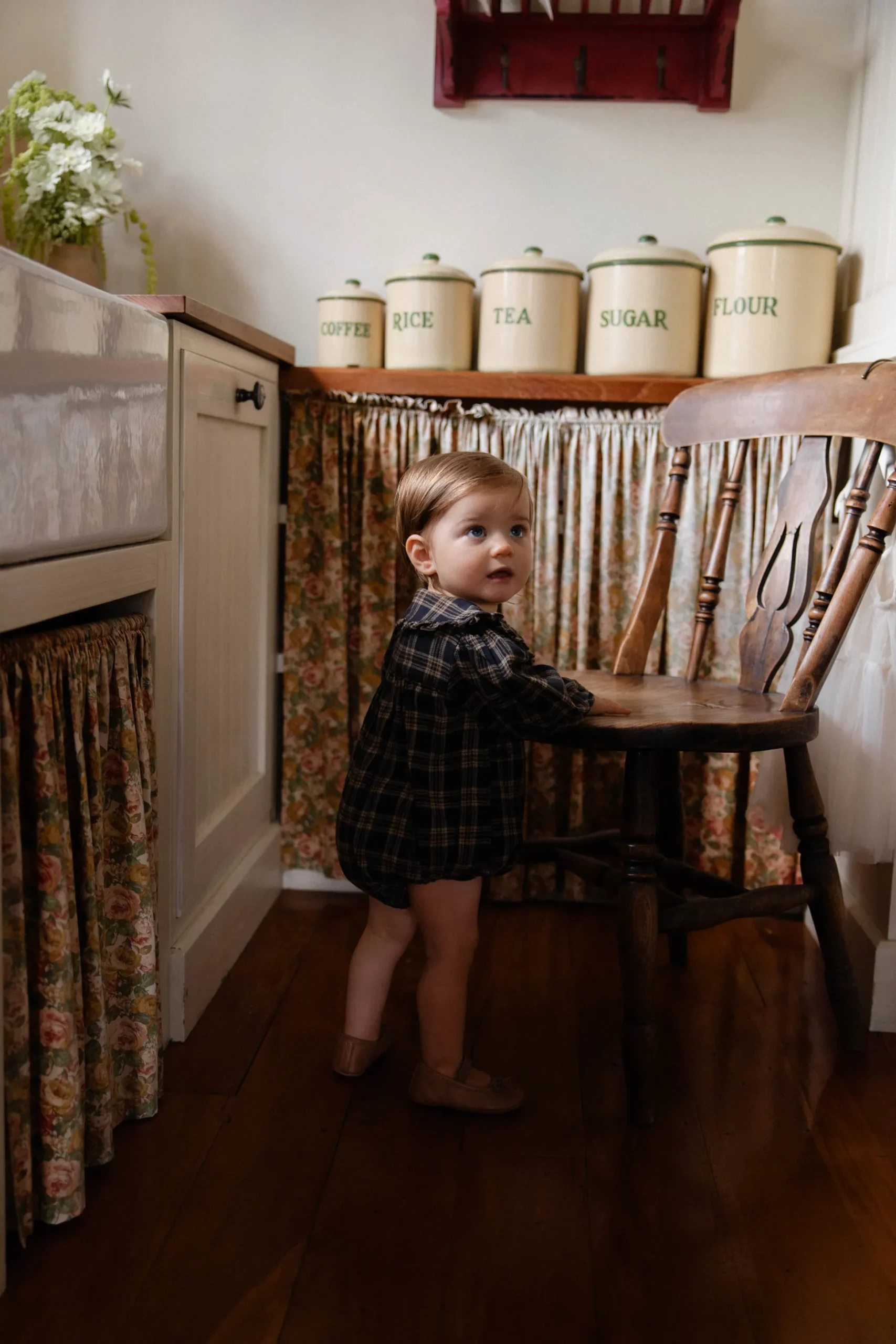 Organic Cotton Elowen Playsuit - Woodland Check