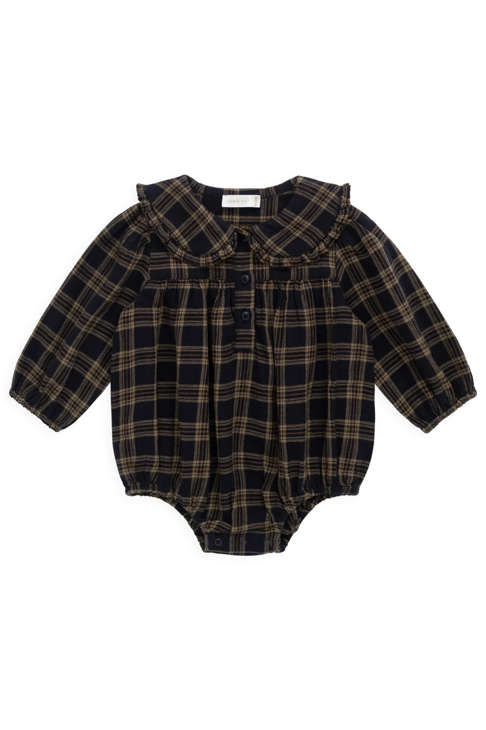Organic Cotton Elowen Playsuit - Woodland Check