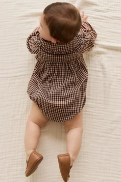 Organic Cotton Elowen Playsuit - Cinnamon Gingham