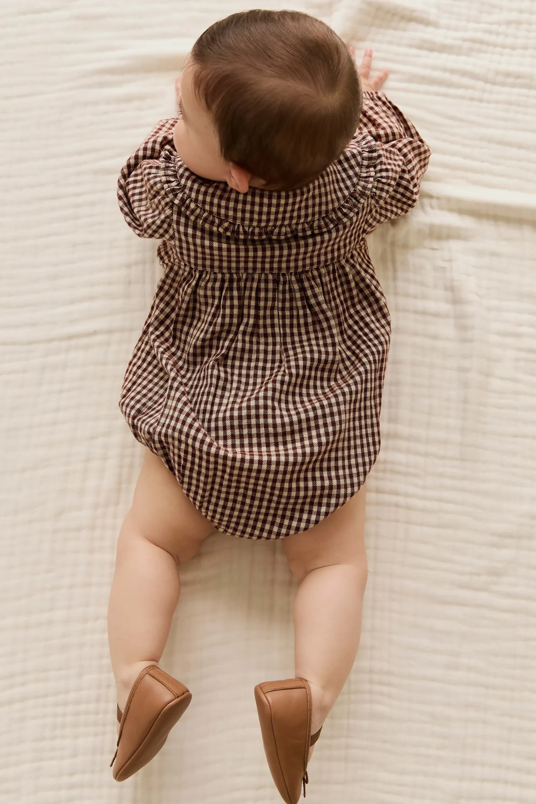 Organic Cotton Elowen Playsuit - Cinnamon Gingham