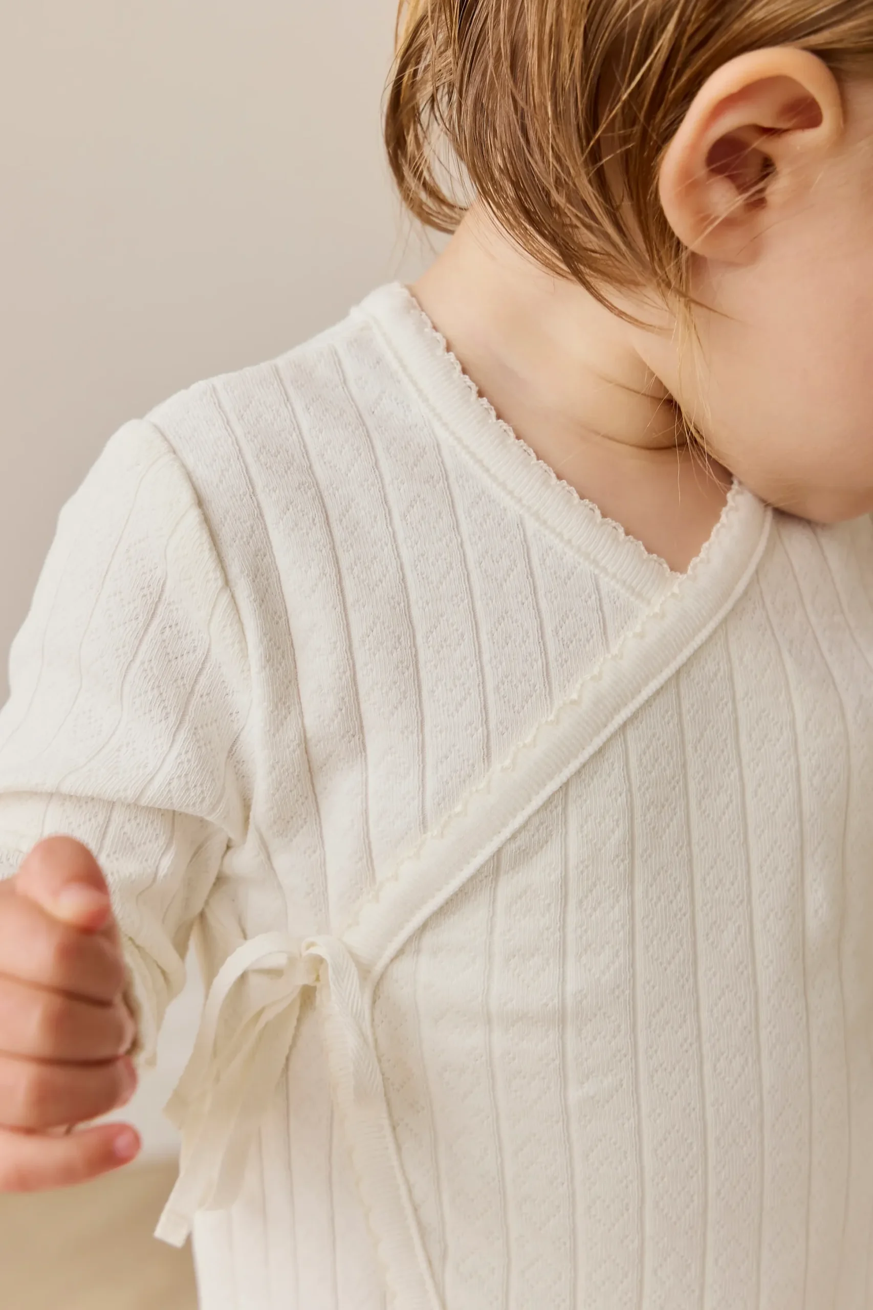 Organic Cotton Estelle Onepiece - Sweet Heart Pointelle Parchment