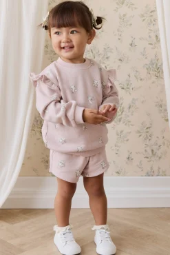 Organic Cotton Etta Short-Bow Kitties Mauve