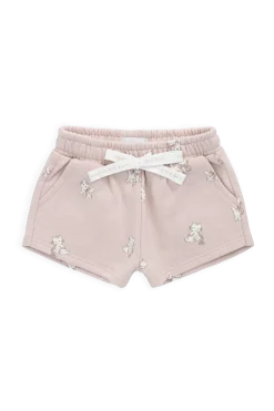 Organic Cotton Etta Short-Bow Kitties Mauve